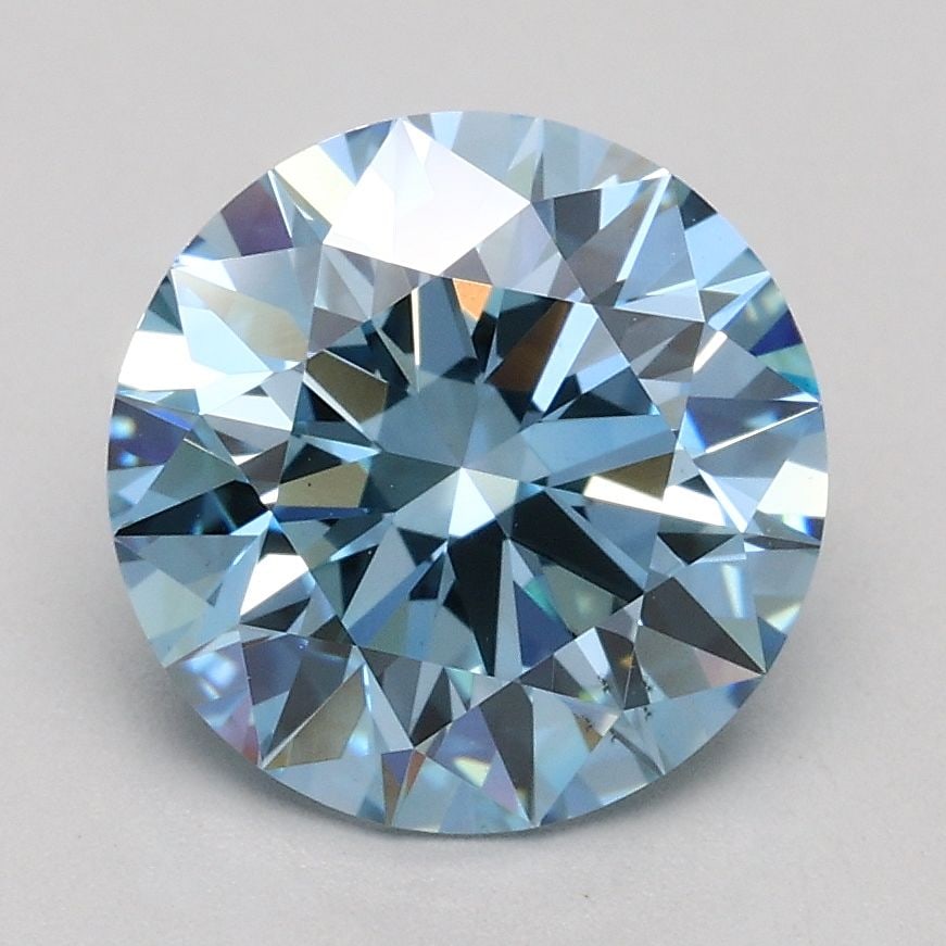 Loose Diamond - ROUND 1.91ct Fancy Intense Blue VS2: Loose Diamond - ROUND 1.91ct Fancy Intense Blue VS2 Source: This is a real non-mined Diamond that has been grown in a lab Shape: ROUND Carats: 1.91 Color: Fancy Intense Blue Certification: IGI Video: