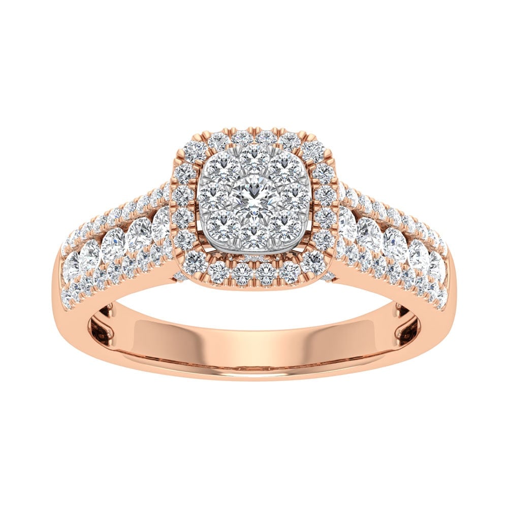 Diamond 7/8 Ct.Tw. Engagement Ring in 14K Rose Gold: Diamond 7/8 Ct.Tw. Engagement Ring in 14K Rose Gold 14k Rose Gold Stone Color: G-h Stone Clarity: Si2 Each ring is presented in standard size 6.5. Complimentary resizing is available between sizes 510