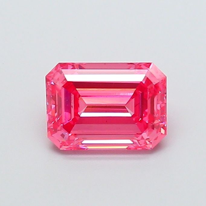 Loose Diamond - EMERALD 2.4ct Fancy Vivid Pink VS1: Loose Diamond - EMERALD 2.4ct Fancy Vivid Pink VS1 Source: This is a real non-mined Diamond that has been grown in a lab Shape: EMERALD Carats: 2.4 Color: Fancy Vivid Pink Certification: IGI Video: