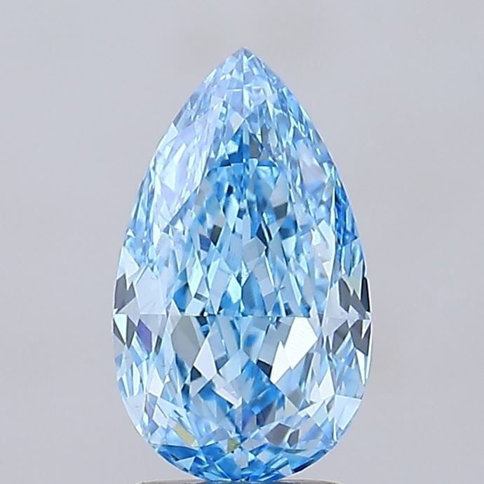 Loose Diamond - PEAR 2.74ct Fancy Vivid Blue VS1: Loose Diamond - PEAR 2.74ct Fancy Vivid Blue VS1 Source: This is a real non-mined Diamond that has been grown in a lab Shape: PEAR Carats: 2.74 Color: Fancy Vivid Blue Certification: IGI Video: