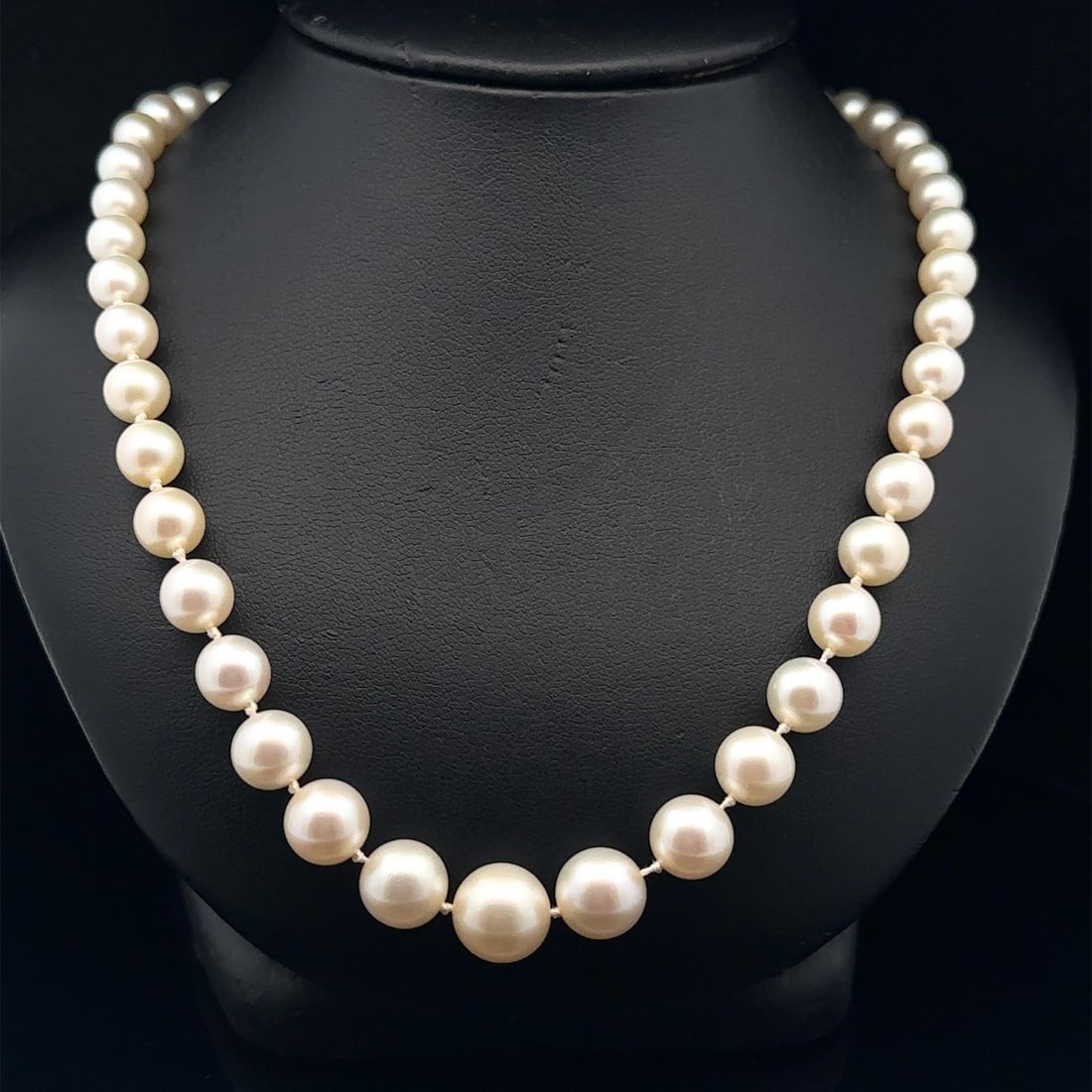 Antique 19" GIA Certified Akoya Pearl Necklace with Platinum Diamond Clasp: Antique 19" GIA Certified Akoya Pearl Necklace with Platinum Diamond Clasp This exquisite antique graduated Akoya pearl strand necklace features 61 genuine cultured saltwater pearls, ranging from 5.4m