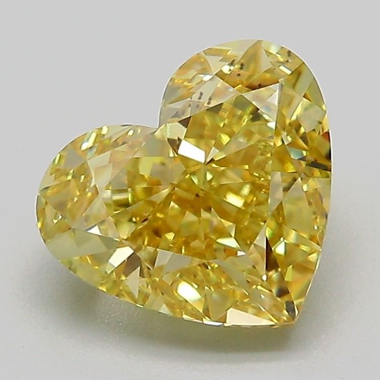 Loose Diamond - HEART 2.53ct Fancy Intense Yellow VS1: Loose Diamond - HEART 2.53ct Fancy Intense Yellow VS1 Source: This is a real non-mined Diamond that has been grown in a lab Shape: HEART Carats: 2.53 Color: Fancy Intense Yellow Certification: IGI Vid