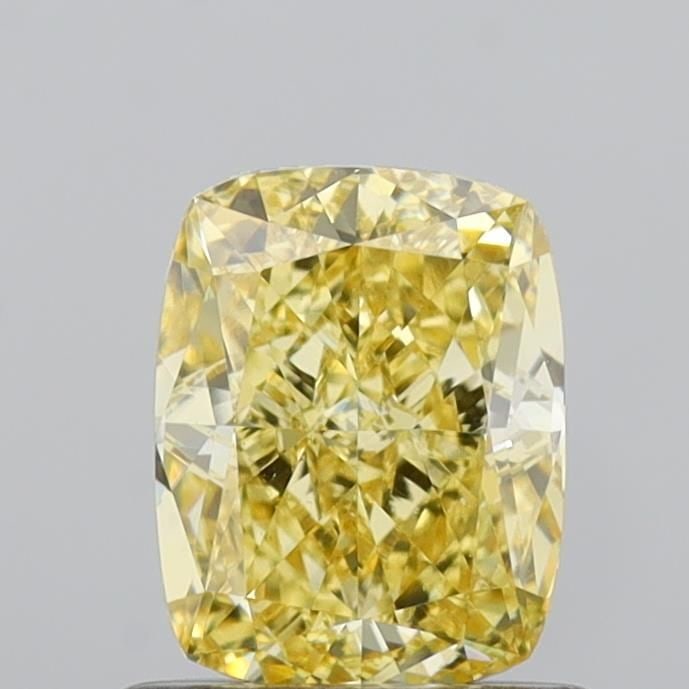 Loose Diamond - CUSHION MODIFIED 0.97ct Fancy Intense Yellow VS1: Loose Diamond - CUSHION MODIFIED 0.97ct Fancy Intense Yellow VS1 Source: This is a real non-mined Diamond that has been grown in a lab Shape: CUSHION MODIFIED Carats: 0.97 Color: Fancy Intense Yellow 