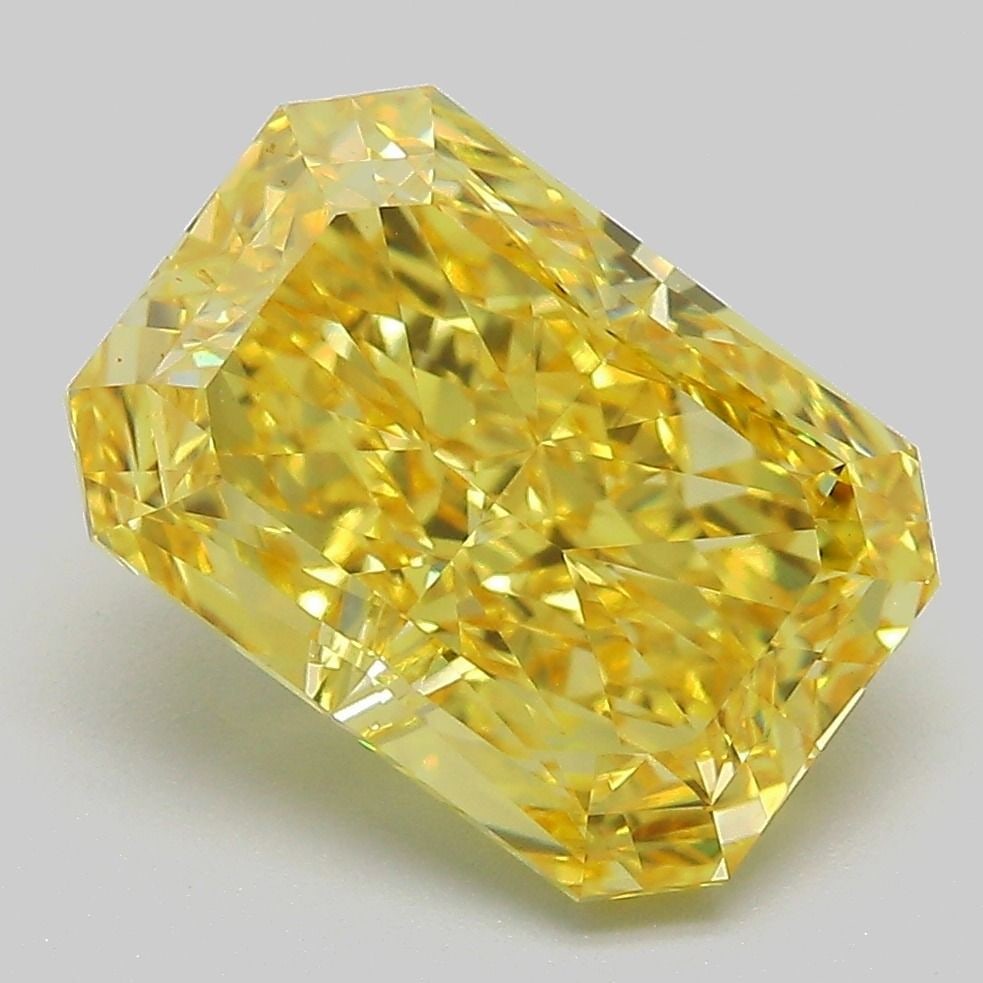 Loose Diamond - RADIANT 4.57ct Fancy Vivid Yellow VS1: Loose Diamond - RADIANT 4.57ct Fancy Vivid Yellow VS1 Source: This is a real non-mined Diamond that has been grown in a lab Shape: RADIANT Carats: 4.57 Color: Fancy Vivid Yellow Certification: IGI Vid