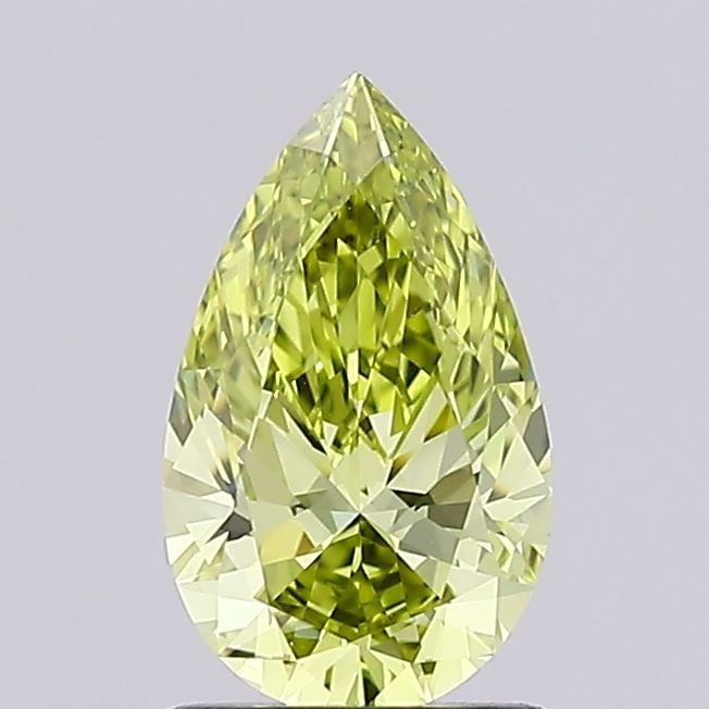 Loose Diamond - PEAR 1.0ct Fancy Intense Greenish Yellow VVS2: Loose Diamond - PEAR 1.0ct Fancy Intense Greenish Yellow VVS2 Source: This is a real non-mined Diamond that has been grown in a lab Shape: PEAR Carats: 1.0 Color: Fancy Intense Greenish Yellow Certifi