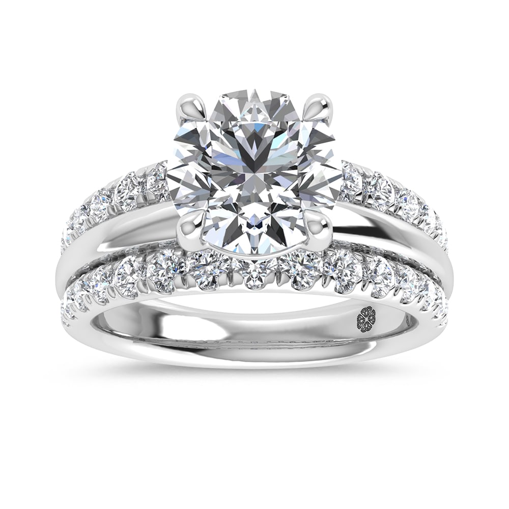 14K White Gold 4 Ct.Tw. Lab Grown Diamond Round Shape Engagement Ring (IGI Certified Center 3ct): 14K White Gold 4 Ct.Tw. Lab Grown Diamond Round Shape Engagement Ring (IGI Certified Center 3ct) 14k White Gold Stone Color: D-f Stone Clarity: Vs Each ring is presented in standard size 6.5. Complime