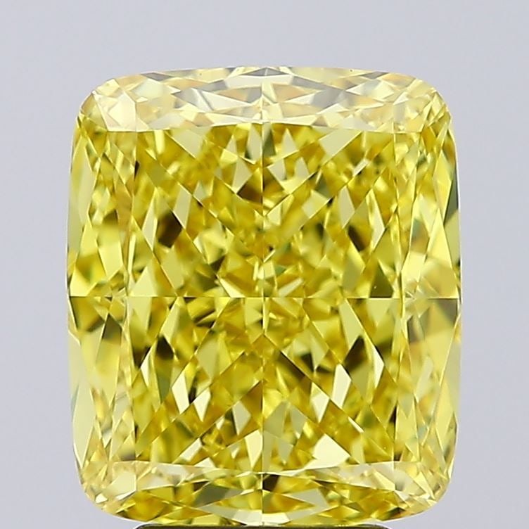 Loose Diamond - CUSHION MODIFIED 4.12ct Fancy Vivid Yellow VVS2: Loose Diamond - CUSHION MODIFIED 4.12ct Fancy Vivid Yellow VVS2 Source: This is a real non-mined Diamond that has been grown in a lab Shape: CUSHION MODIFIED Carats: 4.12 Color: Fancy Vivid Yellow