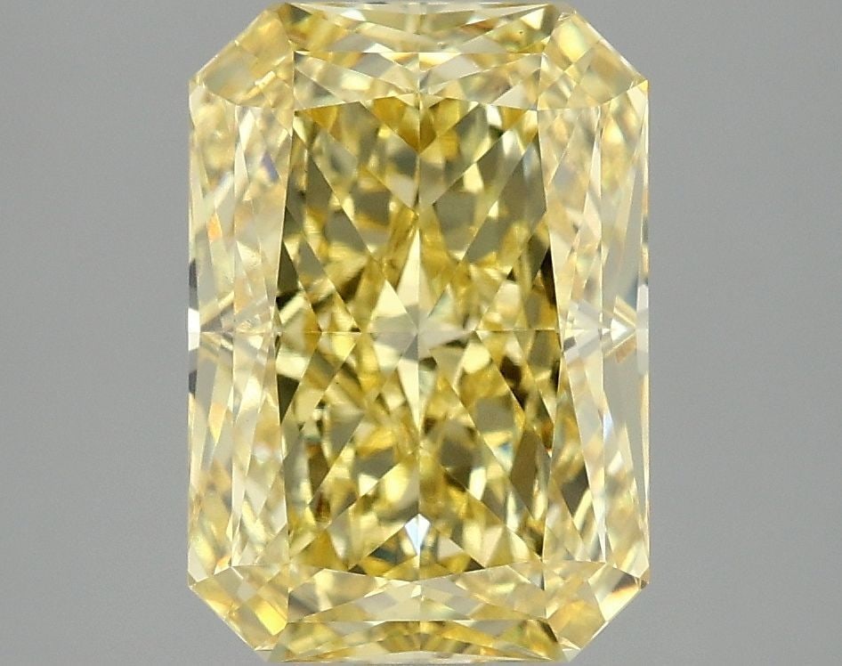 Loose Diamond - RADIANT 4.1ct Fancy Vivid Yellow VS1: Loose Diamond - RADIANT 4.1ct Fancy Vivid Yellow VS1 Source: This is a real non-mined Diamond that has been grown in a lab Shape: RADIANT Carats: 4.1 Color: Fancy Vivid Yellow Certification: IGI Video