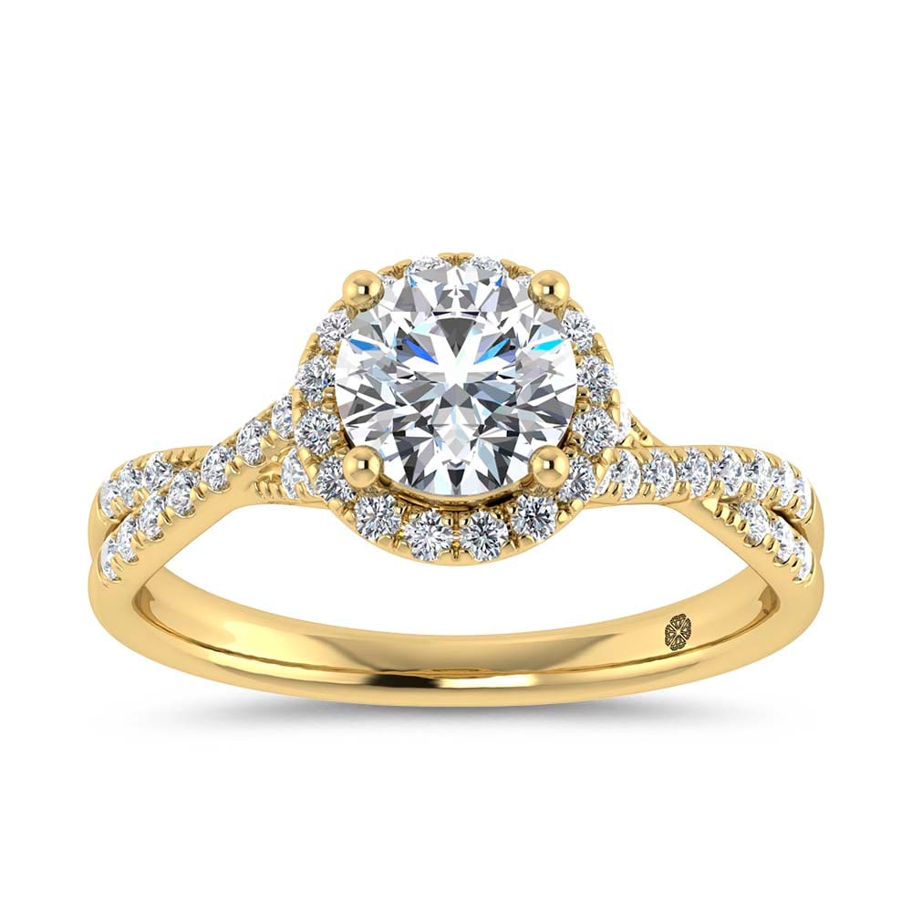 10K Yellow Gold Lab Grown Diamond 1 1/4 Ct.Tw. Engagement Ring: 10K Yellow Gold Lab Grown Diamond 1 1/4 Ct.Tw. Engagement Ring Celebrate your forever moment with the timeless brilliance of our Halo Diamond Engagement Ring. This exquisite piece features a stunning 