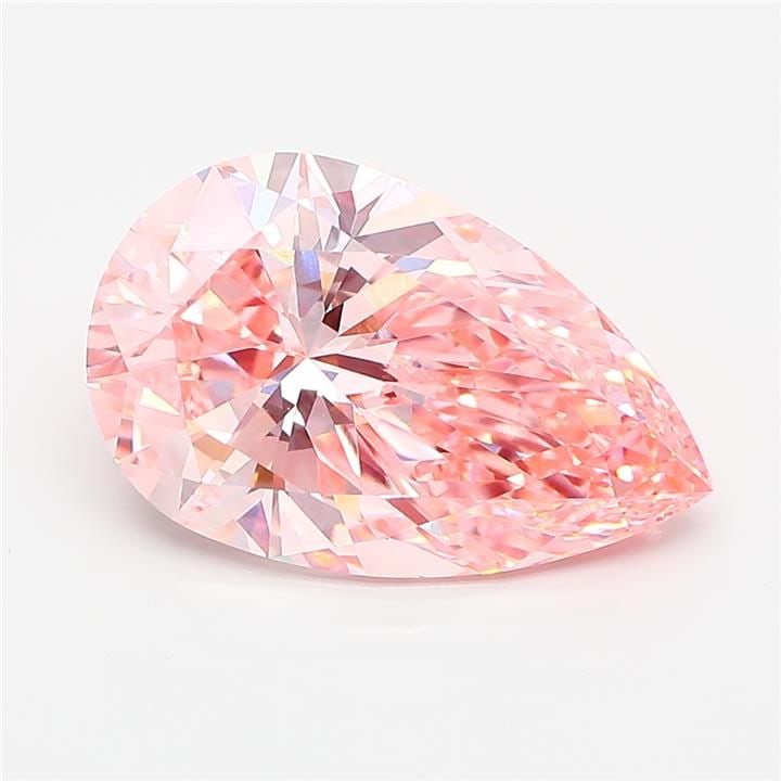 Loose Diamond - PEAR 5.05ct Fancy Vivid Pink VVS2: Loose Diamond - PEAR 5.05ct Fancy Vivid Pink VVS2 Source: This is a real non-mined Diamond that has been grown in a lab Shape: PEAR Carats: 5.05 Color: Fancy Vivid Pink Certification: IGI Video: