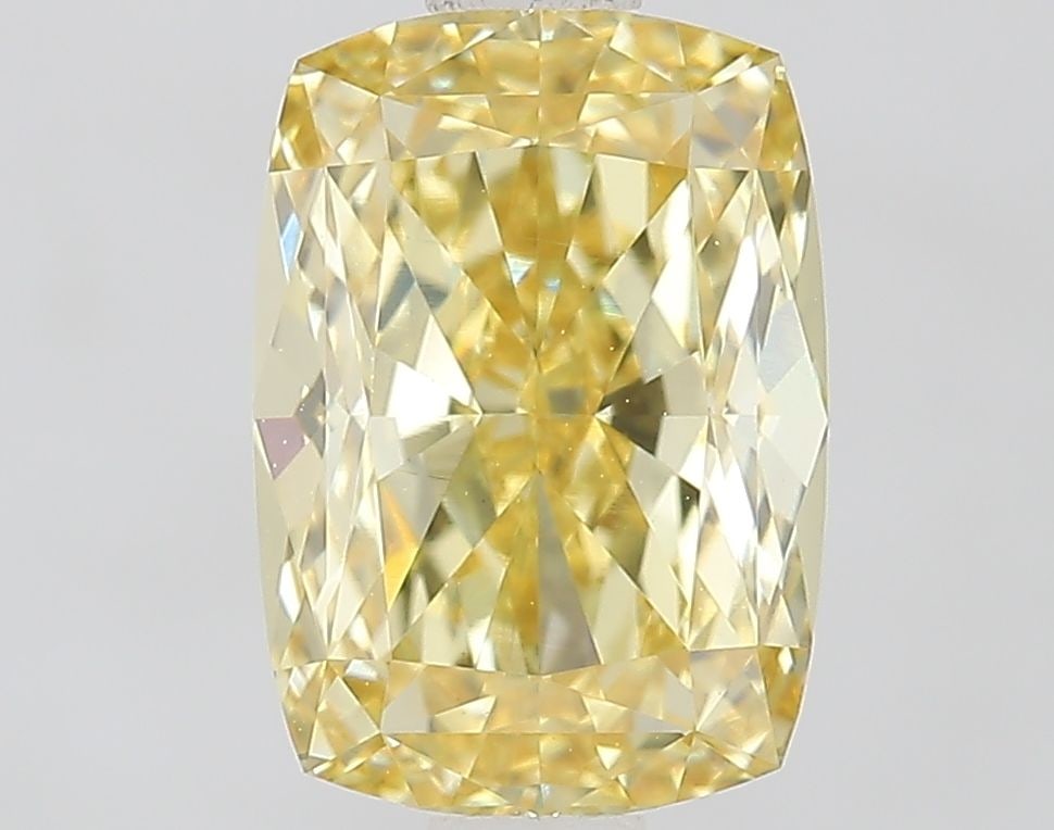 Loose Diamond - CUSHION MODIFIED 2.01ct Fancy Intense Yellow VVS2: Loose Diamond - CUSHION MODIFIED 2.01ct Fancy Intense Yellow VVS2 Source: This is a real non-mined Diamond that has been grown in a lab Shape: CUSHION MODIFIED Carats: 2.01 Color: Fancy Intense Yellow