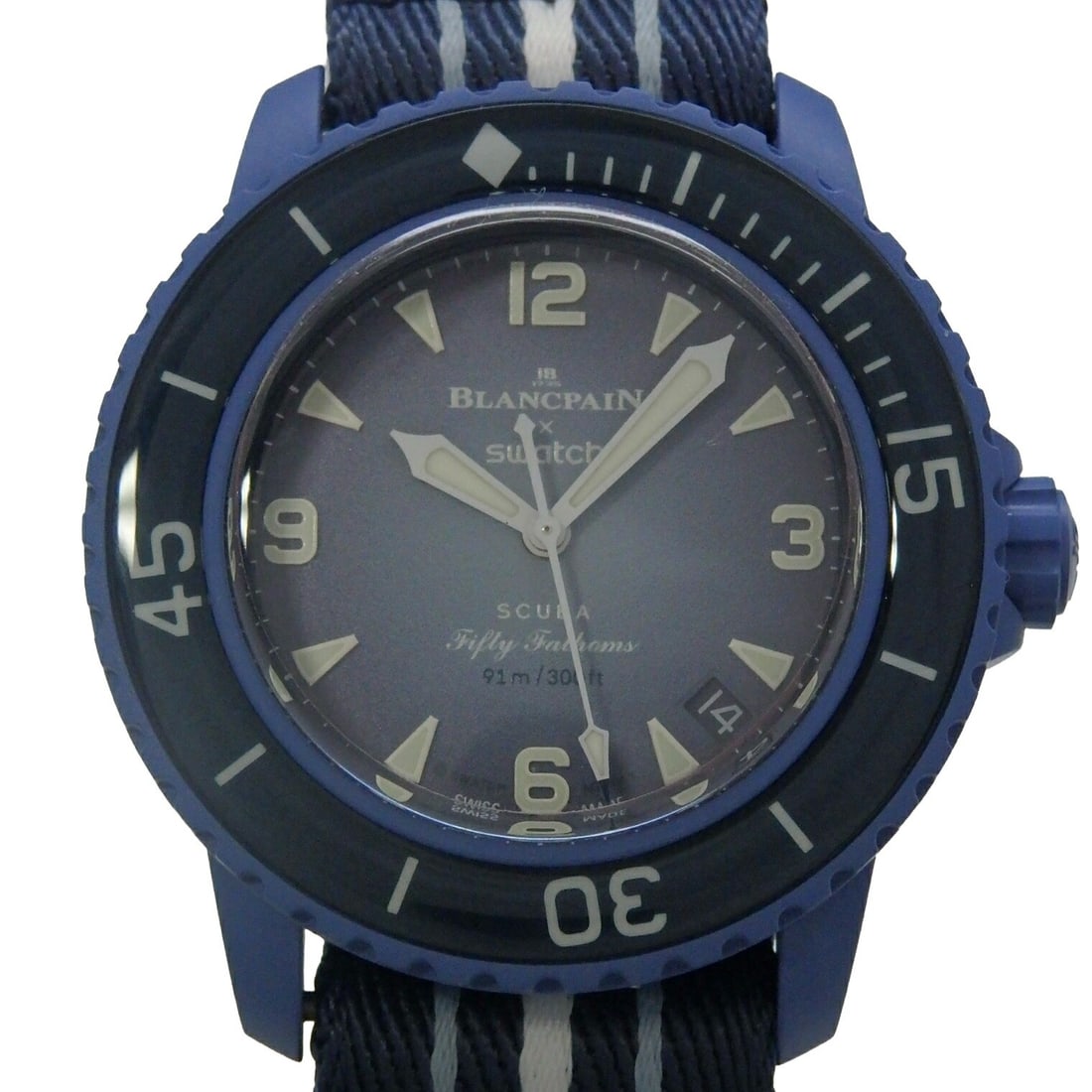 Swatch x Blancpain Bioceramic Scuba Fifty Fathoms SO35A100 Men's Watch (1 of 6)