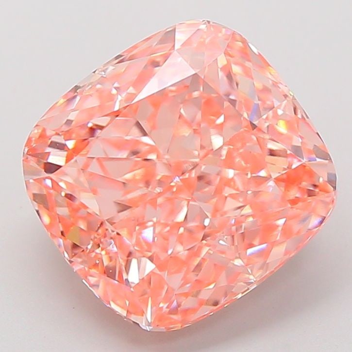 Loose Diamond - CUSHION MODIFIED 5.56ct Fancy Vivid Orange Pink VS1: Loose Diamond - CUSHION MODIFIED 5.56ct Fancy Vivid Orange Pink VS1 Source: This is a real non-mined Diamond that has been grown in a lab Shape: CUSHION MODIFIED Carats: 5.56 Color: Fancy Vivid Orange