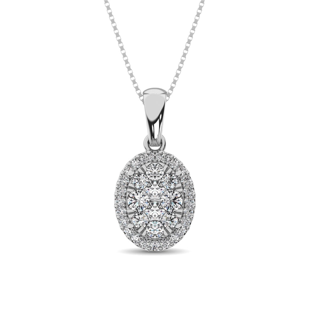 Diamond Fashion Pendant 5/8 Ct.tw Round Cut in 14K White Gold: Diamond Fashion Pendant 5/8 Ct.tw Round Cut in 14K White Gold 14k White Gold Stone Color: Gh Stone Clarity: I1 Unless otherwise specified, pendants that include a chain are paired with our standard