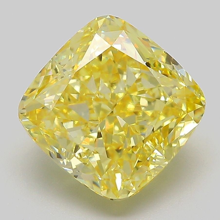 Loose Diamond - CUSHION MODIFIED 4.61ct Fancy Intense Yellow VS1: Loose Diamond - CUSHION MODIFIED 4.61ct Fancy Intense Yellow VS1 Source: This is a real non-mined Diamond that has been grown in a lab Shape: CUSHION MODIFIED Carats: 4.61 Color: Fancy Intense Yellow 