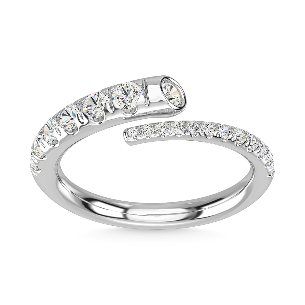 14K White Gold Diamond 1/2 Ct.Tw. Fashion Ring: 14K White Gold Diamond 1/2 Ct.Tw. Fashion Ring 14k White Gold Stone Color: G-h Stone Clarity: Si1 Each ring is presented in standard size 6.5. Complimentary resizing is available between sizes 510 (in