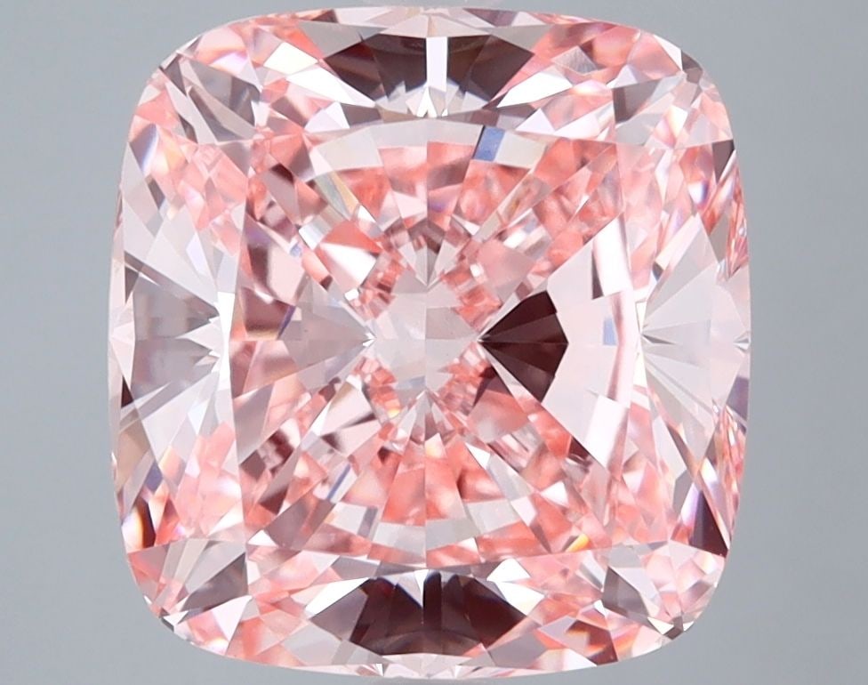 Loose Diamond - CUSHION MODIFIED 5.05ct Fancy Vivid Pink VVS2: Loose Diamond - CUSHION MODIFIED 5.05ct Fancy Vivid Pink VVS2 Source: This is a real non-mined Diamond that has been grown in a lab Shape: CUSHION MODIFIED Carats: 5.05 Color: Fancy Vivid Pink Certifi