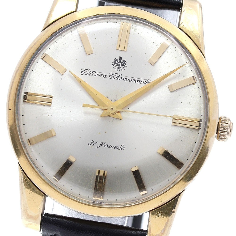 Citizen manual wind men's chronometer wristwatch CR1507081: Citizen manual wind men's chronometer wristwatch CR1507081 This vintage Citizen CR1507081 men's wristwatch features a hand-wound chronometer movement. The watch has a stainless steel and gold-plated c