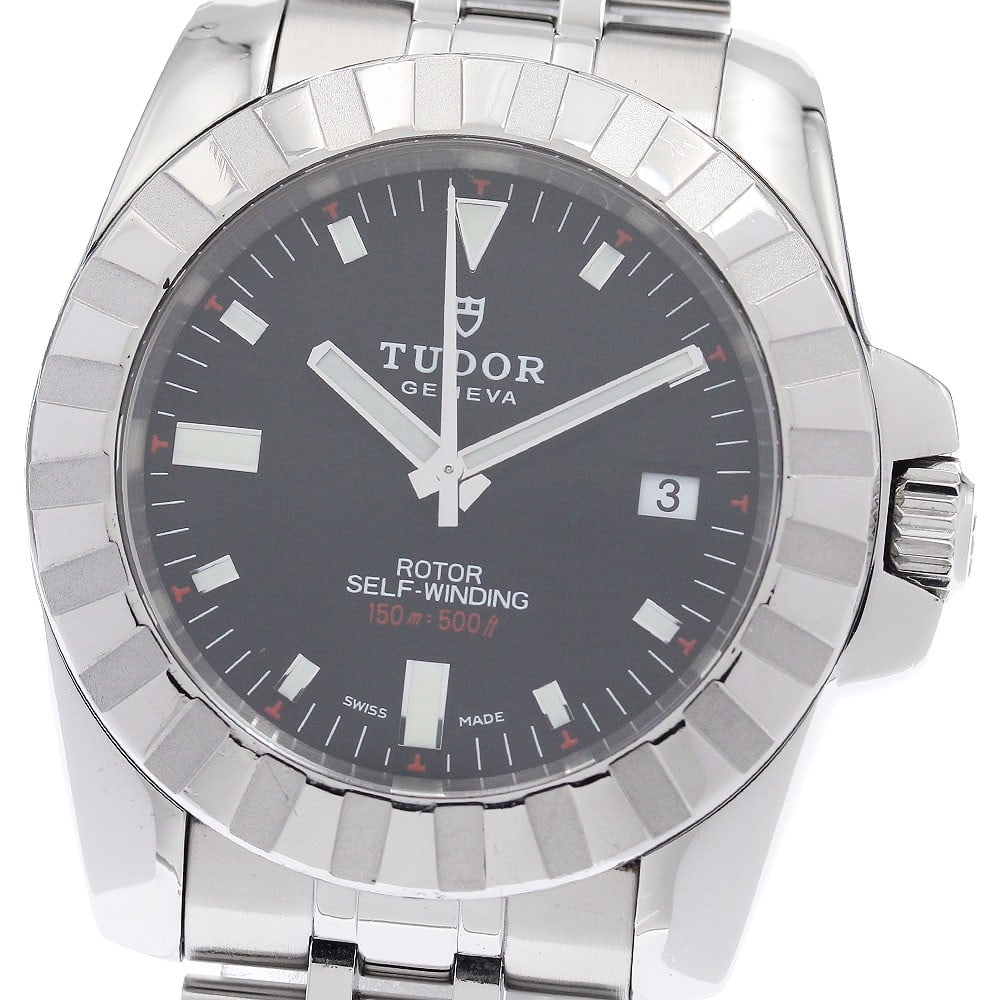 TUDOR Sport Collection 20010 Automatic Date Mens Wristwatch: TUDOR Sport Collection 20010 Automatic Date Mens Wristwatch Pre-owned TUDOR men's wristwatch from the Sport Collection, reference 20010. It features a black dial, automatic movement, date function, st