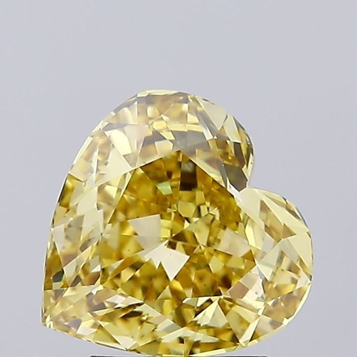 Loose Diamond - HEART 2.66ct Fancy Intense Yellow VS1: Loose Diamond - HEART 2.66ct Fancy Intense Yellow VS1 Source: This is a real non-mined Diamond that has been grown in a lab Shape: HEART Carats: 2.66 Color: Fancy Intense Yellow Certification: IGI Vid