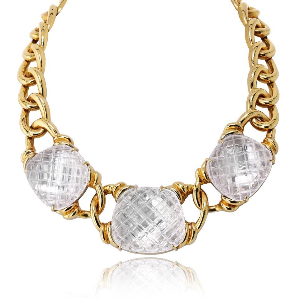 David Webb 18K Yellow Gold Crystal Necklace (1 of 7)