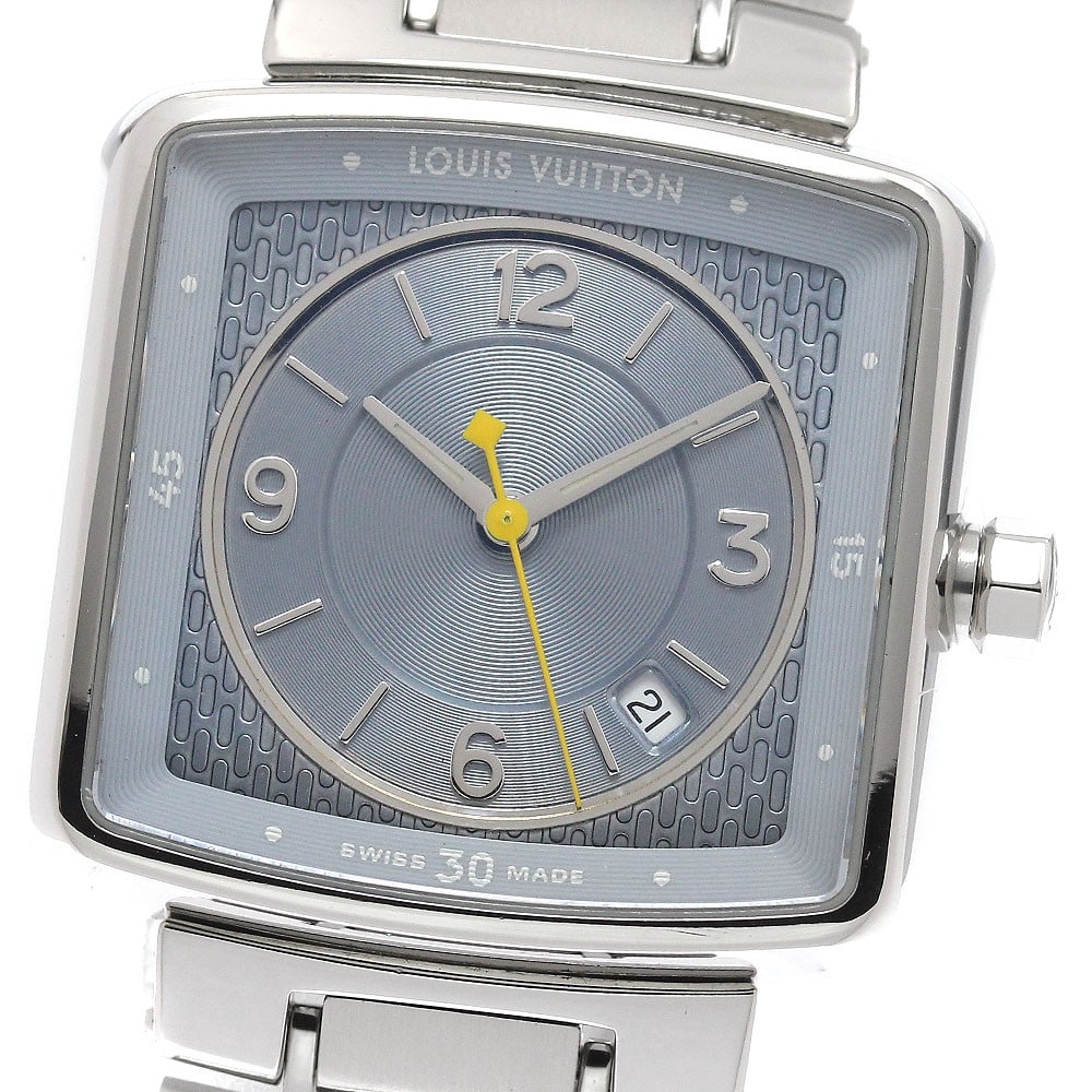Louis Vuitton Tambour Speedy Date Q2211 Women's Quartz Watch: Louis Vuitton Tambour Speedy Date Q2211 Women's Quartz Watch Louis Vuitton Tambour Speedy Date women's wristwatch, model Q2211, with quartz movement and date function. This pre-owned Swiss-made watch 