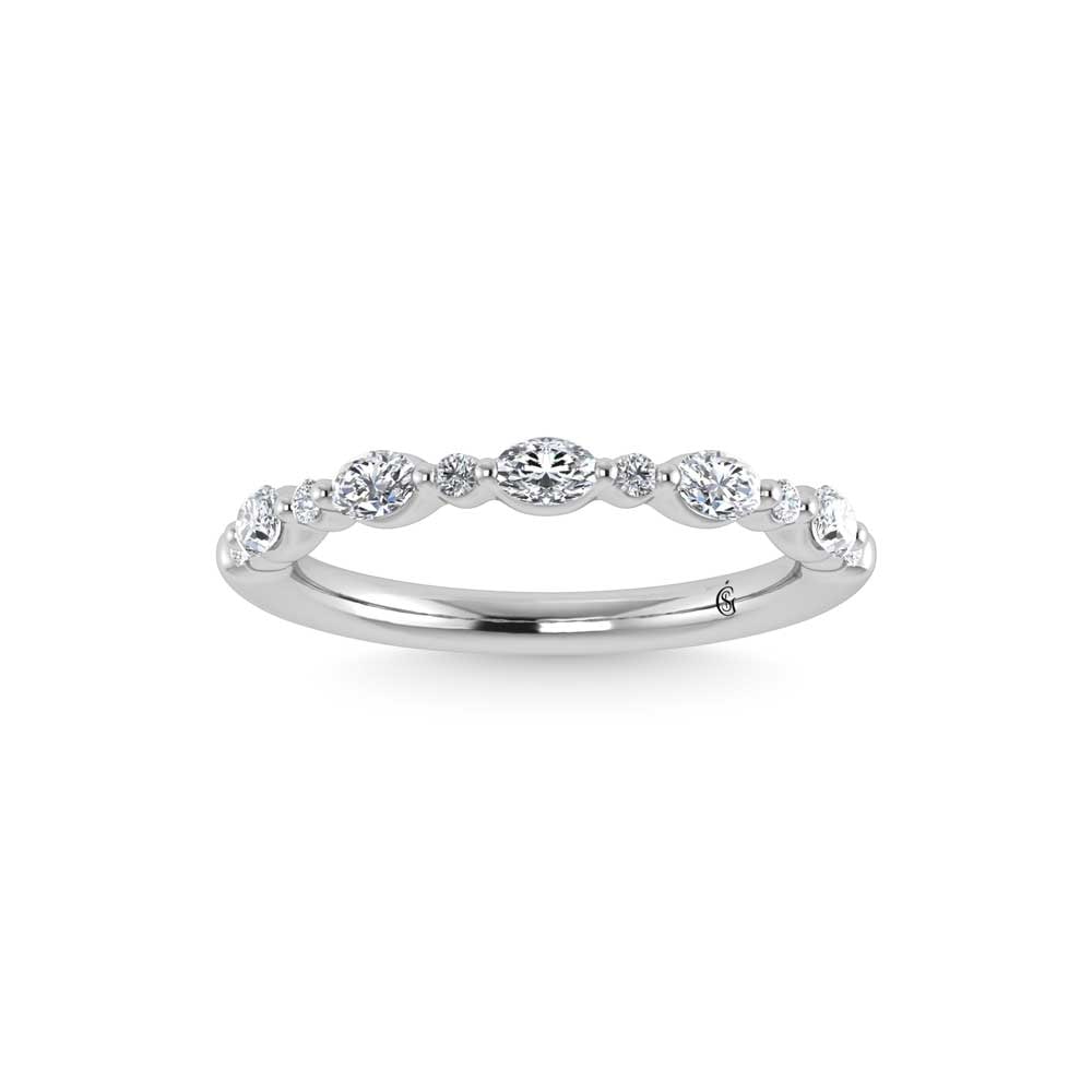 14K White Gold Lab Grown Diamond 3/8 Ct.Tw. Stackable Band: 14K White Gold Lab Grown Diamond 3/8 Ct.Tw. Stackable Band 14K White Gold Lab Grown Diamond 3/8 Ct.Tw. Stackable Band 14k White Gold Stone Color: D-f Stone Clarity: Vs Each ring is presented in standa