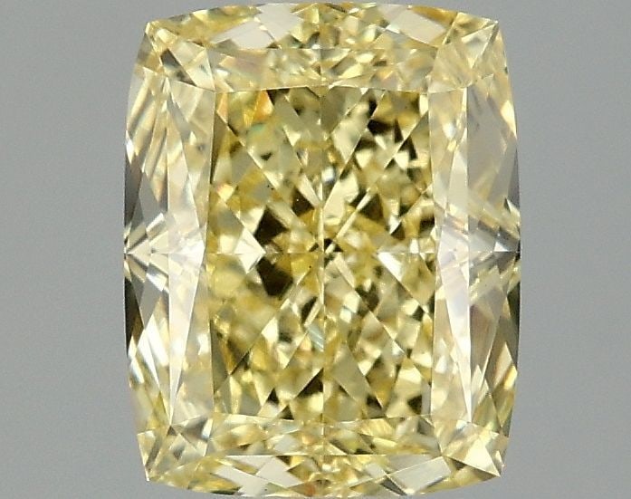 Loose Diamond - CUSHION MODIFIED 2.06ct Fancy Vivid Yellow VS1: Loose Diamond - CUSHION MODIFIED 2.06ct Fancy Vivid Yellow VS1 Source: This is a real non-mined Diamond that has been grown in a lab Shape: CUSHION MODIFIED Carats: 2.06 Color: Fancy Vivid Yellow Cert