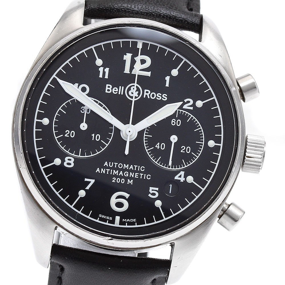 Bell and Ross Vintage 126.A Automatic Chronograph Date Mens Wristwatch: Bell and Ross Vintage 126.A Automatic Chronograph Date Mens Wristwatch Pre-owned Bell & Ross Vintage 126 men's wristwatch with automatic movement and chronograph functionality. This Swiss-made model f