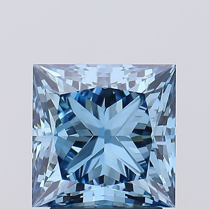 Loose Diamond - PRINCESS 2.52ct Fancy Vivid Blue VS1: Loose Diamond - PRINCESS 2.52ct Fancy Vivid Blue VS1 Source: This is a real non-mined Diamond that has been grown in a lab Shape: PRINCESS Carats: 2.52 Color: Fancy Vivid Blue Certification: IGI Video