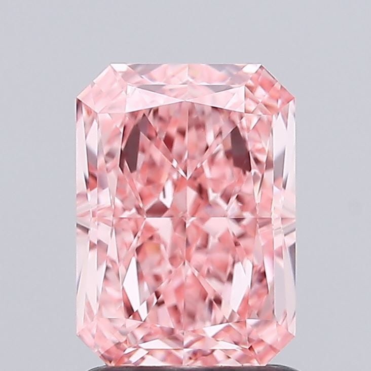 Loose Diamond - RADIANT 1.57ct Fancy Vivid Pink VVS2: Loose Diamond - RADIANT 1.57ct Fancy Vivid Pink VVS2 Source: This is a real non-mined Diamond that has been grown in a lab Shape: RADIANT Carats: 1.57 Color: Fancy Vivid Pink Certification: IGI Video: