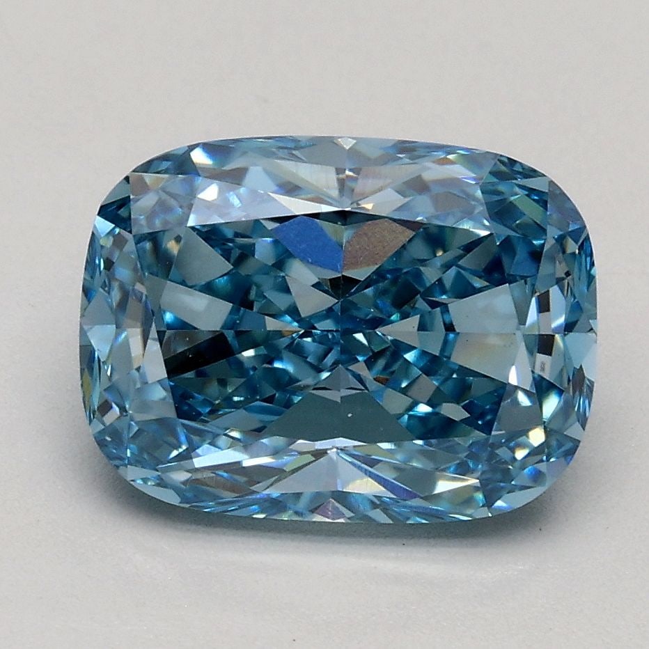 Loose Diamond - CUSHION MODIFIED 2.09ct Fancy Vivid Blue VS1: Loose Diamond - CUSHION MODIFIED 2.09ct Fancy Vivid Blue VS1 Source: This is a real non-mined Diamond that has been grown in a lab Shape: CUSHION MODIFIED Carats: 2.09 Color: Fancy Vivid Blue Certific