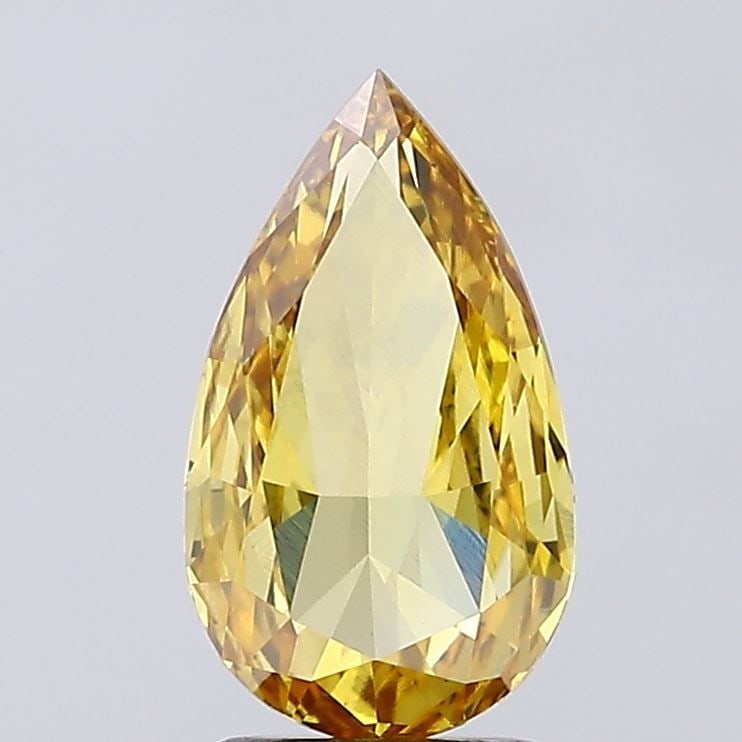Loose Diamond - PEAR 1.79ct Fancy Intense Brownish Yellow VS1: Loose Diamond - PEAR 1.79ct Fancy Intense Brownish Yellow VS1 Source: This is a real non-mined Diamond that has been grown in a lab Shape: PEAR Carats: 1.79 Color: Fancy Intense Brownish Yellow Certif