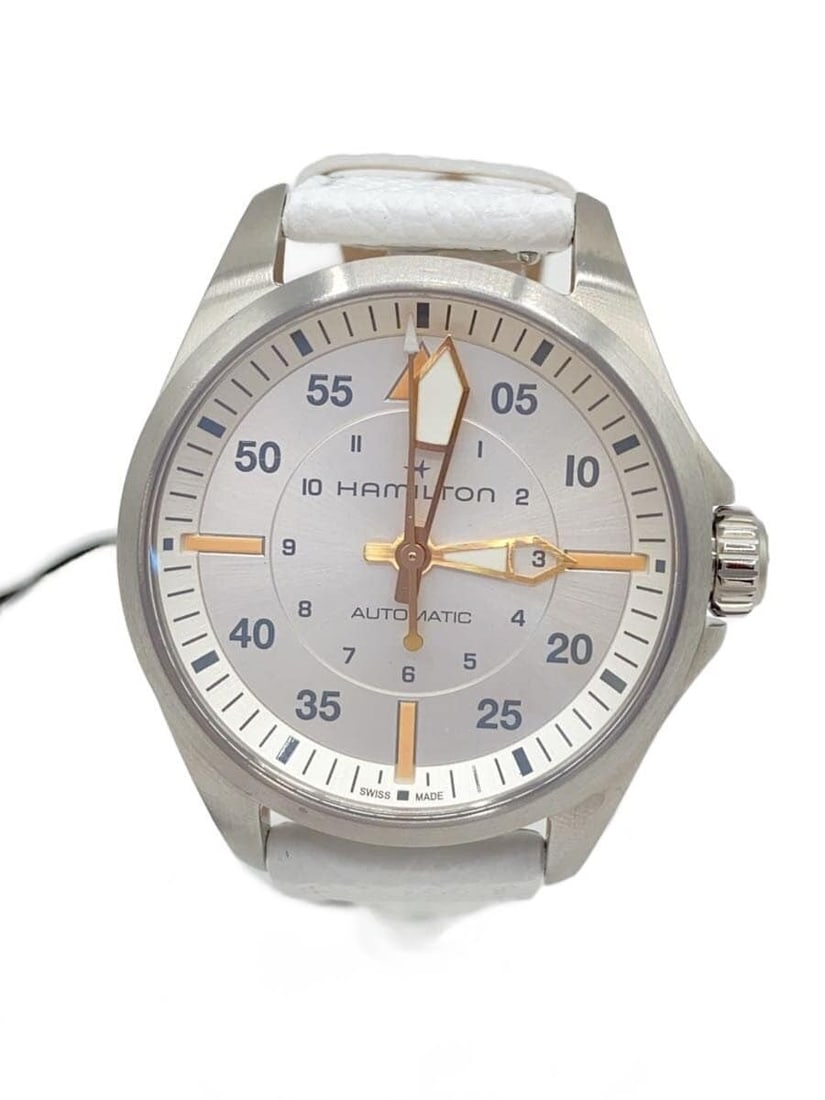 Hamilton Khaki Aviation White Dial Leather Strap Men's Wristwatch (1 of 6)