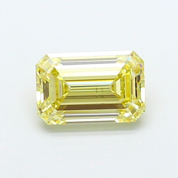 Loose Diamond - EMERALD 1.51ct Fancy Intense Yellow VS2: Loose Diamond - EMERALD 1.51ct Fancy Intense Yellow VS2 Source: This is a real non-mined Diamond that has been grown in a lab Shape: EMERALD Carats: 1.51 Color: Fancy Intense Yellow Certification: IGI
