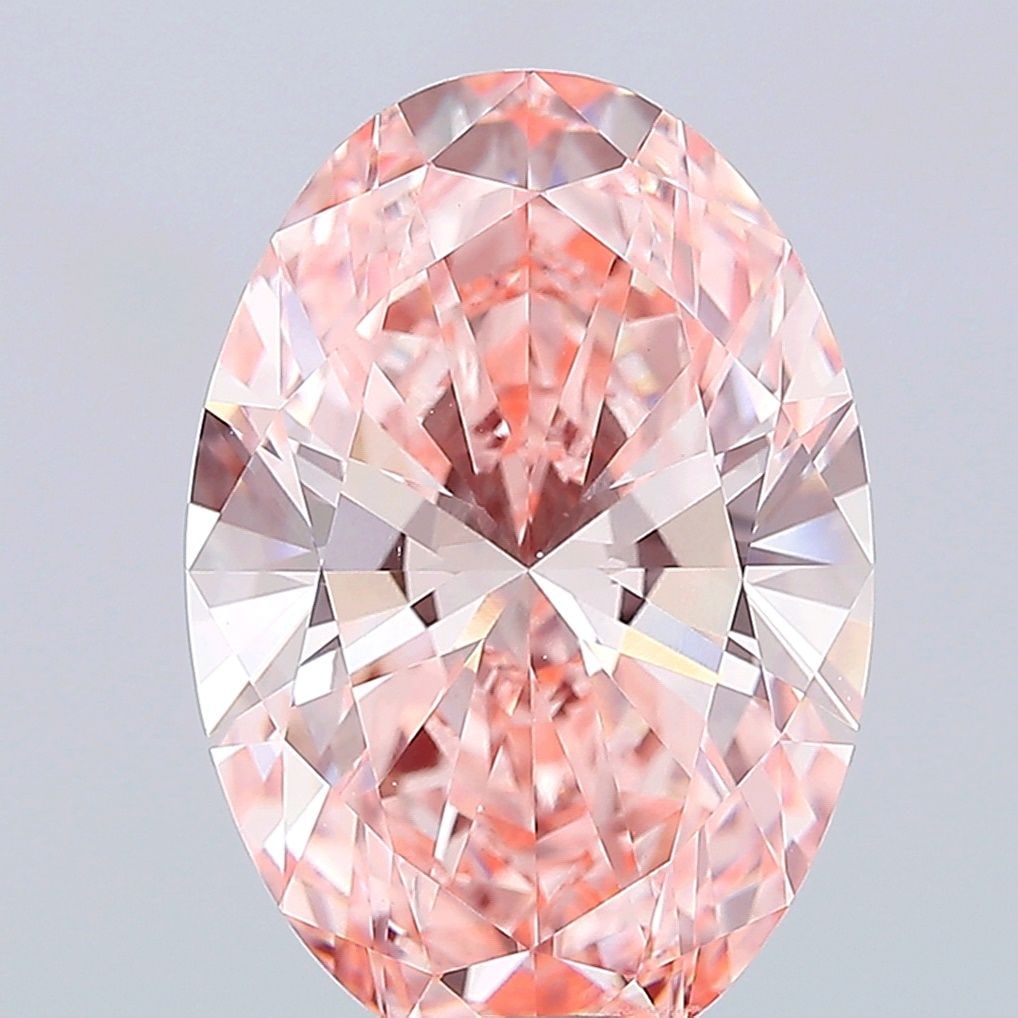 Loose Diamond - OVAL 10.04ct Fancy Vivid Pink VS1: Loose Diamond - OVAL 10.04ct Fancy Vivid Pink VS1 Source: This is a real non-mined Diamond that has been grown in a lab Shape: OVAL Carats: 10.04 Color: Fancy Vivid Pink Certification: IGI Video: