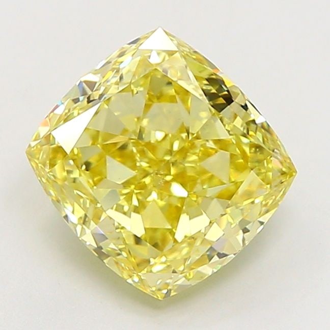 Loose Diamond - CUSHION MODIFIED 3.09ct Fancy Vivid Yellow VS1: Loose Diamond - CUSHION MODIFIED 3.09ct Fancy Vivid Yellow VS1 Source: This is a real non-mined Diamond that has been grown in a lab Shape: CUSHION MODIFIED Carats: 3.09 Color: Fancy Vivid Yellow Cert