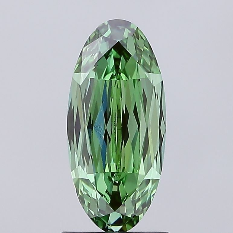 Loose Diamond - OVAL 1.73ct Fancy Vivid Green VS1: Loose Diamond - OVAL 1.73ct Fancy Vivid Green VS1 Source: This is a real non-mined Diamond that has been grown in a lab Shape: OVAL Carats: 1.73 Color: Fancy Vivid Green Certification: IGI Video: