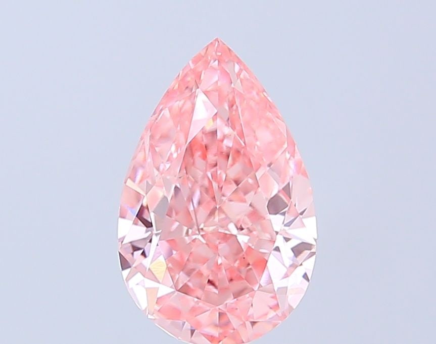Loose Diamond - PEAR 2.53ct Fancy Vivid Pink VS1: Loose Diamond - PEAR 2.53ct Fancy Vivid Pink VS1 Source: This is a real non-mined Diamond that has been grown in a lab Shape: PEAR Carats: 2.53 Color: Fancy Vivid Pink Certification: IGI Video: