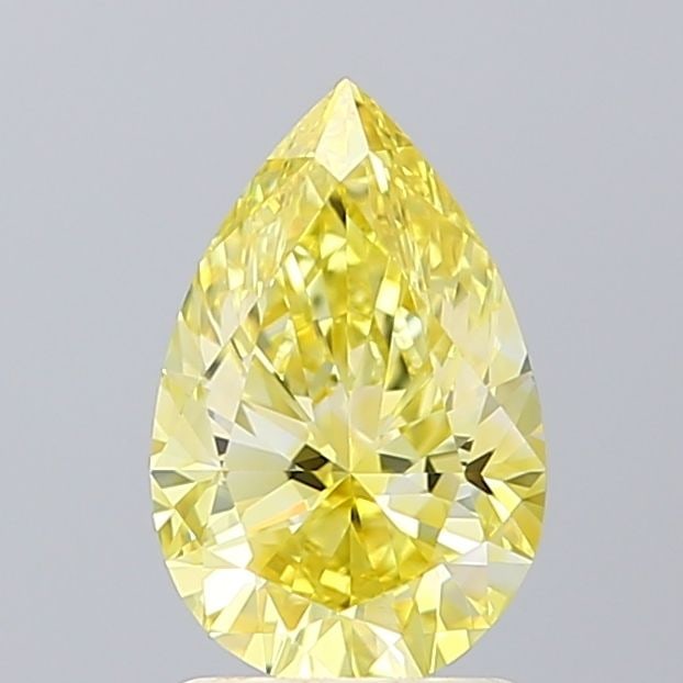 Loose Diamond - PEAR 1.5ct Fancy Vivid Yellow VVS2: Loose Diamond - PEAR 1.5ct Fancy Vivid Yellow VVS2 Source: This is a real non-mined Diamond that has been grown in a lab Shape: PEAR Carats: 1.5 Color: Fancy Vivid Yellow Certification: IGI Video:
