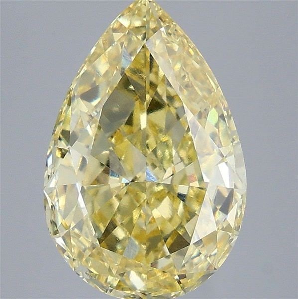Loose Diamond - PEAR 5.52ct Fancy Intense Yellow VVS2: Loose Diamond - PEAR 5.52ct Fancy Intense Yellow VVS2 Source: This is a real non-mined Diamond that has been grown in a lab Shape: PEAR Carats: 5.52 Color: Fancy Intense Yellow Certification: IGI Vide