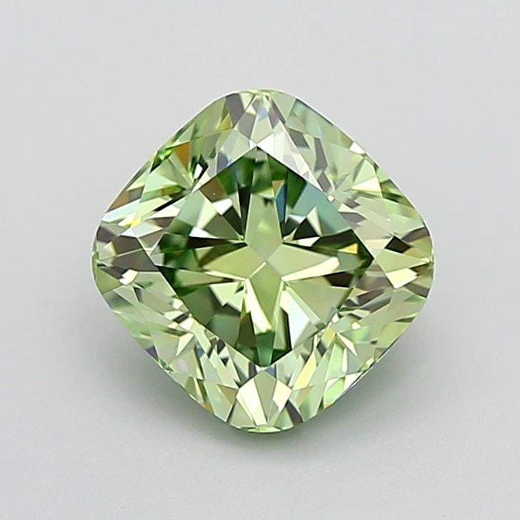 Loose Diamond - CUSHION MODIFIED 2.25ct Fancy Vivid Green VS1: Loose Diamond - CUSHION MODIFIED 2.25ct Fancy Vivid Green VS1 Source: This is a real non-mined Diamond that has been grown in a lab Shape: CUSHION MODIFIED Carats: 2.25 Color: Fancy Vivid Green Certif