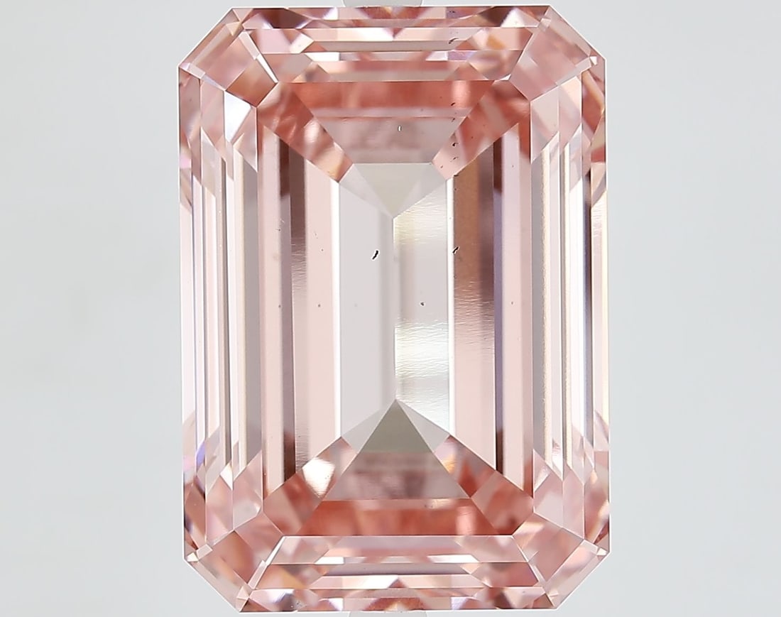 Loose Diamond - EMERALD 15.98ct Fancy Vivid Pink VS2: Loose Diamond - EMERALD 15.98ct Fancy Vivid Pink VS2 Source: This is a real non-mined Diamond that has been grown in a lab Shape: EMERALD Carats: 15.98 Color: Fancy Vivid Pink Certification: IGI Video