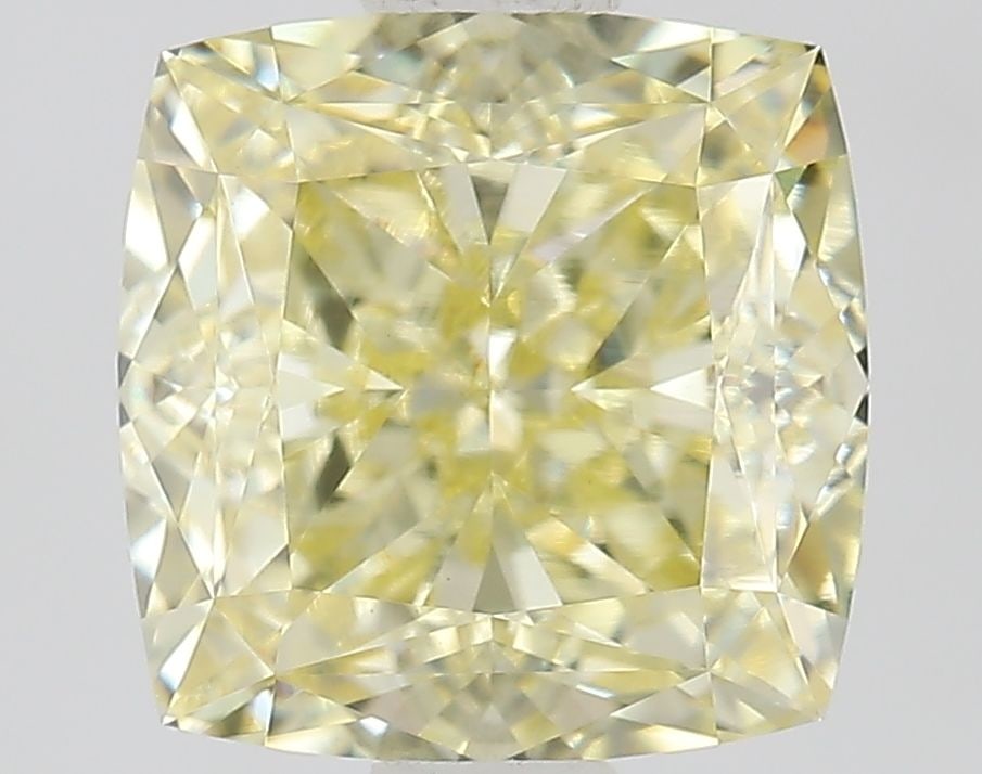 Loose Diamond - CUSHION MODIFIED 1.61ct Fancy Yellow VVS2: Loose Diamond - CUSHION MODIFIED 1.61ct Fancy Yellow VVS2 Source: This is a real non-mined Diamond that has been grown in a lab Shape: CUSHION MODIFIED Carats: 1.61 Color: Fancy Yellow Certification: 