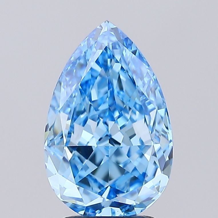 Loose Diamond - PEAR 2.96ct Fancy Vivid Blue VS1: Loose Diamond - PEAR 2.96ct Fancy Vivid Blue VS1 Source: This is a real non-mined Diamond that has been grown in a lab Shape: PEAR Carats: 2.96 Color: Fancy Vivid Blue Certification: IGI Video: