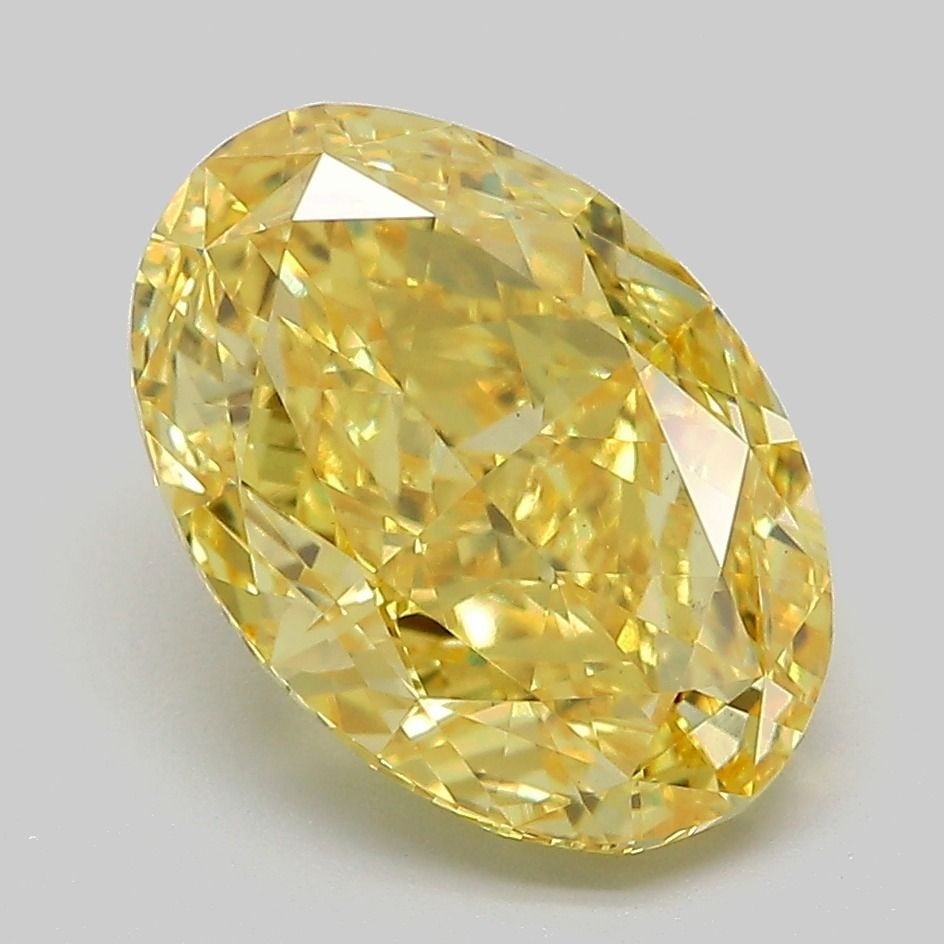 Loose Diamond - OVAL 4.07ct Fancy Vivid Yellow VS1: Loose Diamond - OVAL 4.07ct Fancy Vivid Yellow VS1 Source: This is a real non-mined Diamond that has been grown in a lab Shape: OVAL Carats: 4.07 Color: Fancy Vivid Yellow Certification: IGI The Diamo