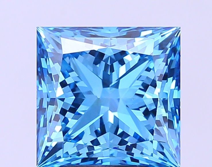 Loose Diamond - PRINCESS 5.02ct Fancy Vivid Blue VS1