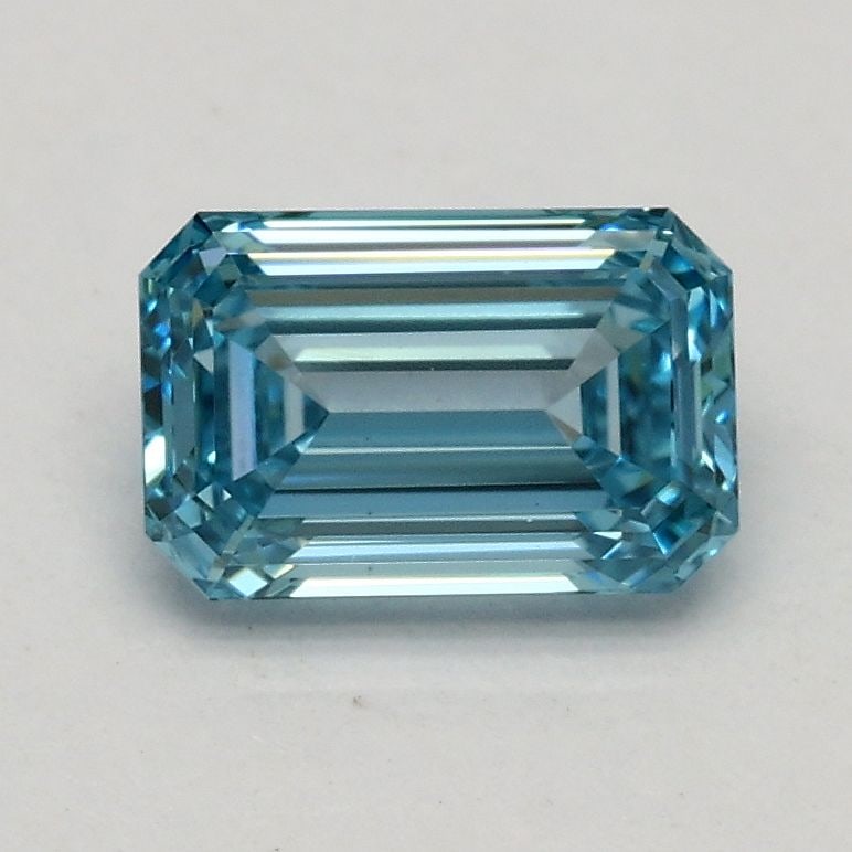 Loose Diamond - EMERALD 0.75ct Fancy Vivid Blue VS1