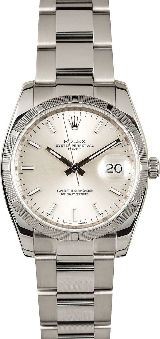 Rolex Oyster Perpetual Date Silver Dial Watch Ref 115210 with Card 2009 (1 of 6)