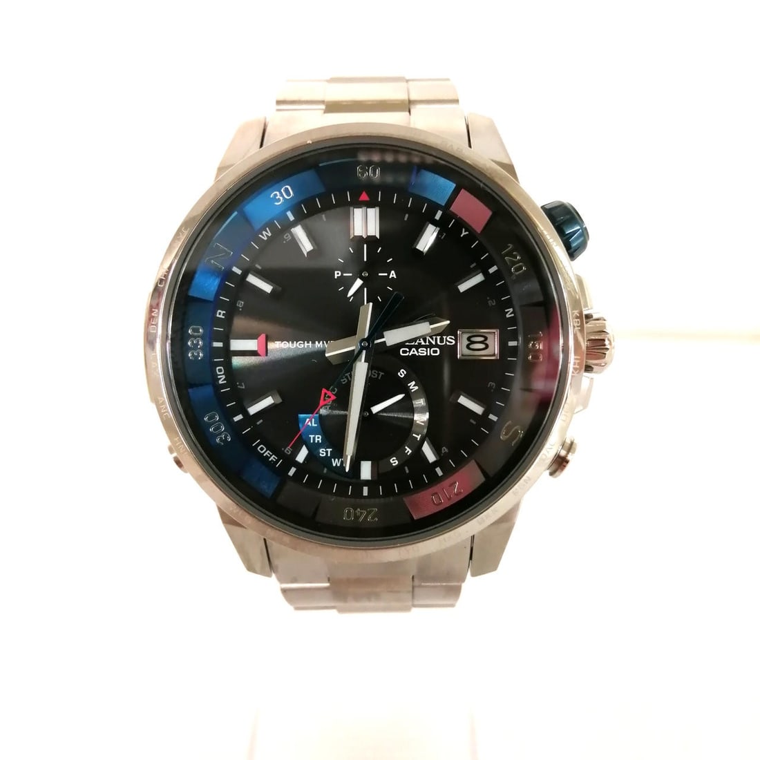 CASIO OCEANUS men's stainless steel solar radio-controlled wristwatch 0CW-P1000: CASIO OCEANUS men's stainless steel solar radio-controlled wristwatch 0CW-P1000 Pre-owned CASIO OCEANUS men's wristwatch with solar-powered radio-controlled movement. This stainless steel watch has be